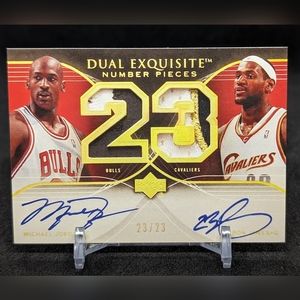 COPY - Michael Jordan & LeBron James 2007 Dual Autograph Facsimile reprinted Ca…